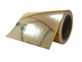 25mic gloss golden PET/water adhesive/140gsm yellow PEK liner