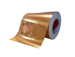 25mic brushed golden PET/water adhesive/80g white glassine