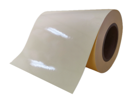 25mic clear PET/water adhesive/140gsm yellow PEK liner