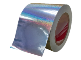 25mic holographic PET millet dot/hotmelt adhesive/140gsm white PEK liner