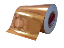 50mic brushed golden PET/hotmelt adhesive/80g white glassine