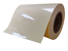 50mic clear PET/hotmelt adhesive/140g yellow PEK liner