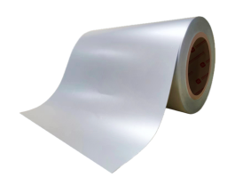 50mic Matt silver PET/hotmelt adhesive/140g yellow PEK liner