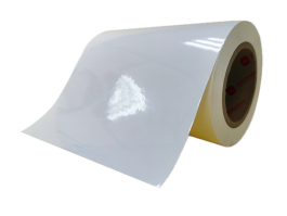100mic gloss white PET/water adhesive/80g white glassine