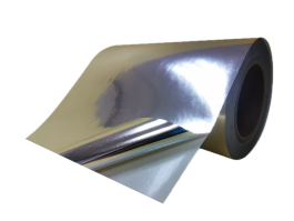 50mic gloss silver BOPP/water adhesive/60gsm white glassine