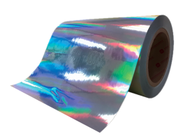 50mic holographic BOPP/hotmelt adhesive/140g white PEK liner