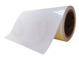 50mic clear BOPP/water adhesive/60g white glassine