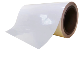 40mic clear PVC/water adhesive/140g white PEK liner