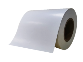 80mic gloss white PVC/water adhesive/140g white PEK liner